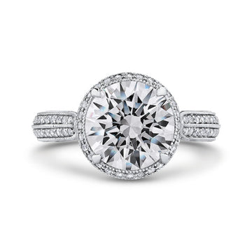 Round Diamond Engagement Ring in 18K White Gold (Semi-Mount)
